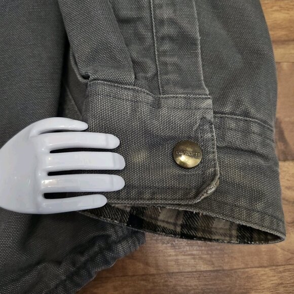 Carhartt Canvas Fleece Lined Overshirt/Jacket Size 2XL Grey - Picture 8 of 12